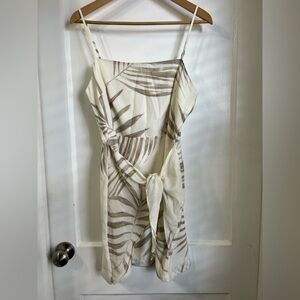 BB Dakota Cream and Brown Wrap Sundress